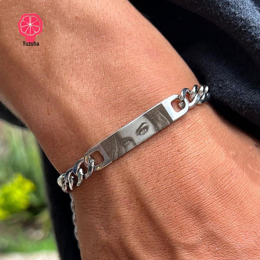 Exclusive Stainless Steel Eye Necklace & Personalized Engraving Bracelet - Christmas Gift