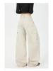 Trendy Women's Wide-Leg Casual Jeans with Patch Pockets & Pleats
