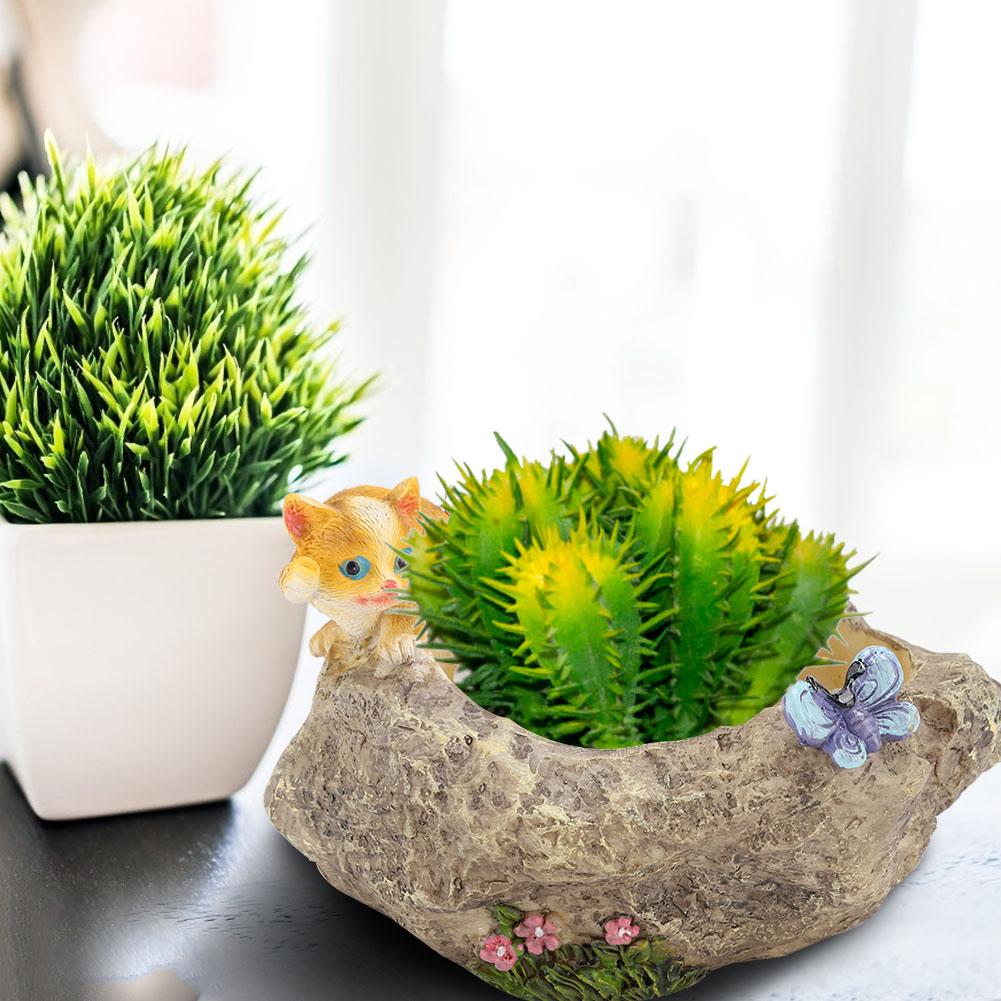Mini pryskyřice Kreslené zvířátko Květináč Dekorace Plocha Sukulentní rostlina Květináč Ozdoba