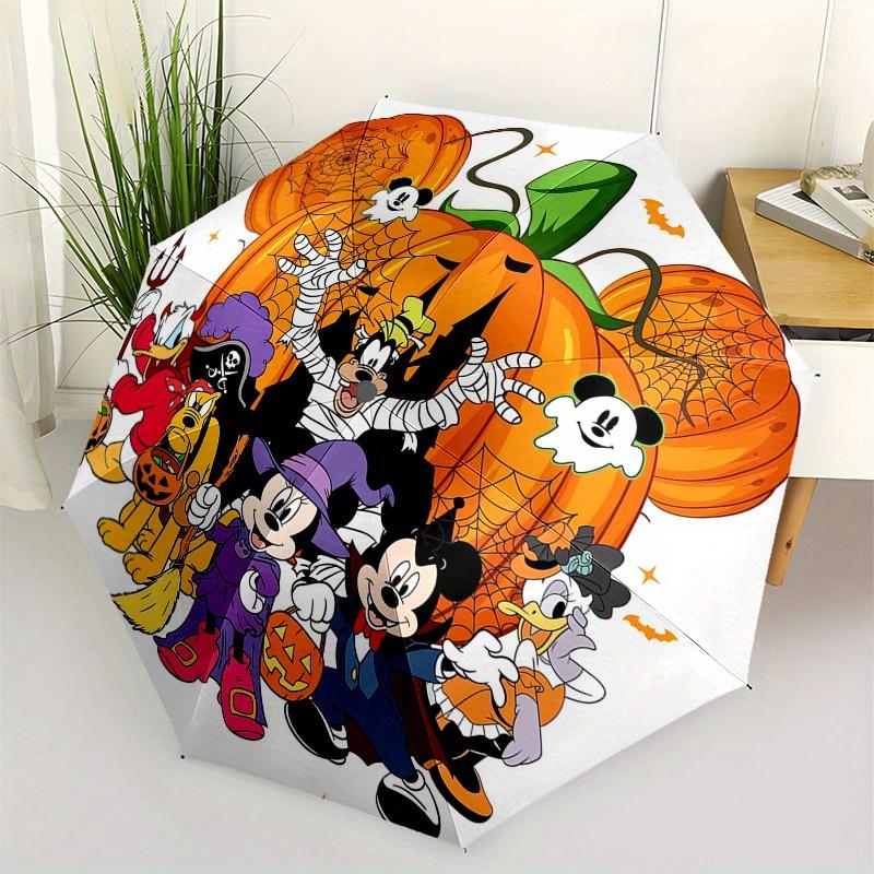 

Halloween,Disney Automatic Umbrella Tri fold Portable Umbrella, Best Holiday Gift for Men and Women, Durable Iron Frame, Playful Design, S