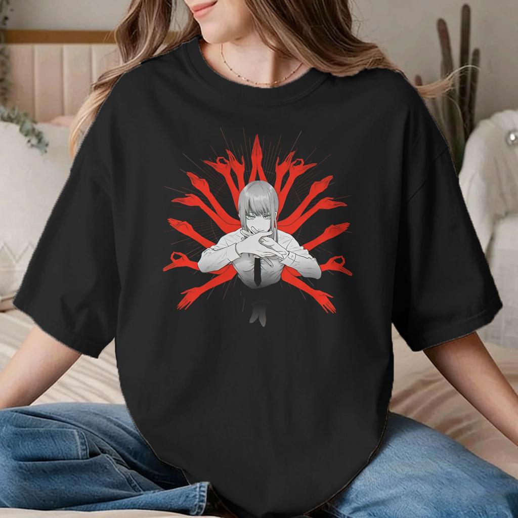 Unisex Unisex Chainsawunisexs Anime T Shirt Power 100 Cotton Clothing Funny Short Sleeve Crew Neck Tees Summer Tshirts