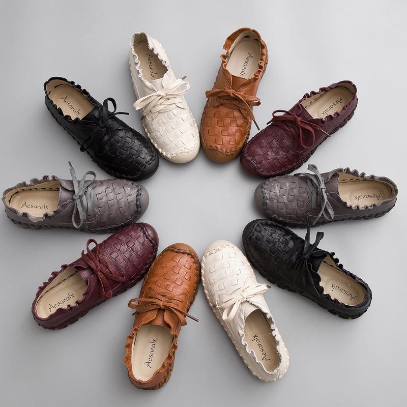 Leather Single Shoes Casual Flat Shoes Women's Shoes