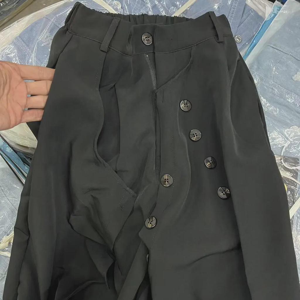 High-Grade Yamamoto-Style Irregular Buttoned Culottes for Men and Women