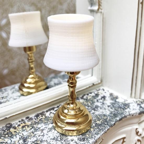 

1:12 миниатюрная светодиодная настольная лампа для кукольного домика, реалистичная мини-настольная лампа, декоративная мебель, игрушка для аксессуаров для кукольного домика