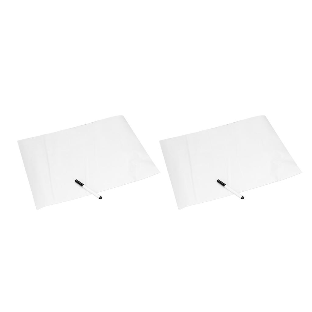 2Pcs PVC Erase Whiteboard Sticker Self Adhesive Whiteboard for School Office Home 11.8 X 15.8in