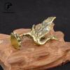 Retro Solid Brass Crane Small Statue Office Desktop Ornament Animal Figurine Mniature Tea Pet Children Toy Gifts Home Decoration