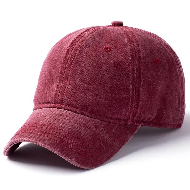 Washed Baseball Caps Xxl Big Size 63cm Snapback  Solid Color Dad Hat Outdoor Casual Sport Cap Male Big Size Hats Your Logo