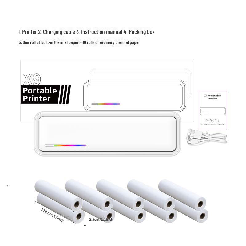 Portable Mini Bluetooth A4 Printer: Inkless Tattoo, Study, Homework, Photo & Label Solution