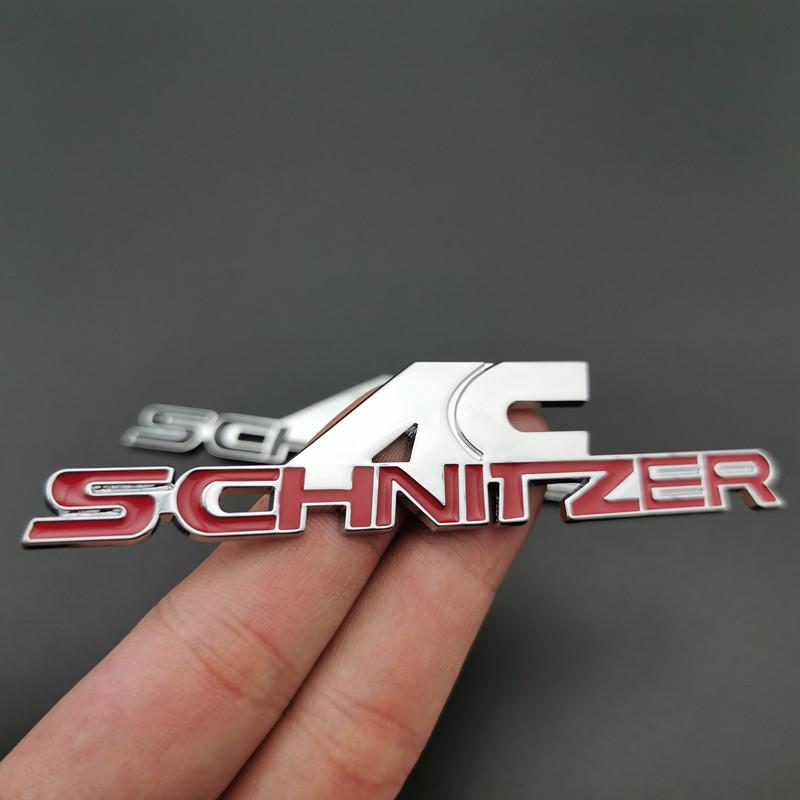Insignia Adhesiva Metálica 3D AC SCHNITZER Compatible para Coche, Decoración de Carrocería y Trasera.