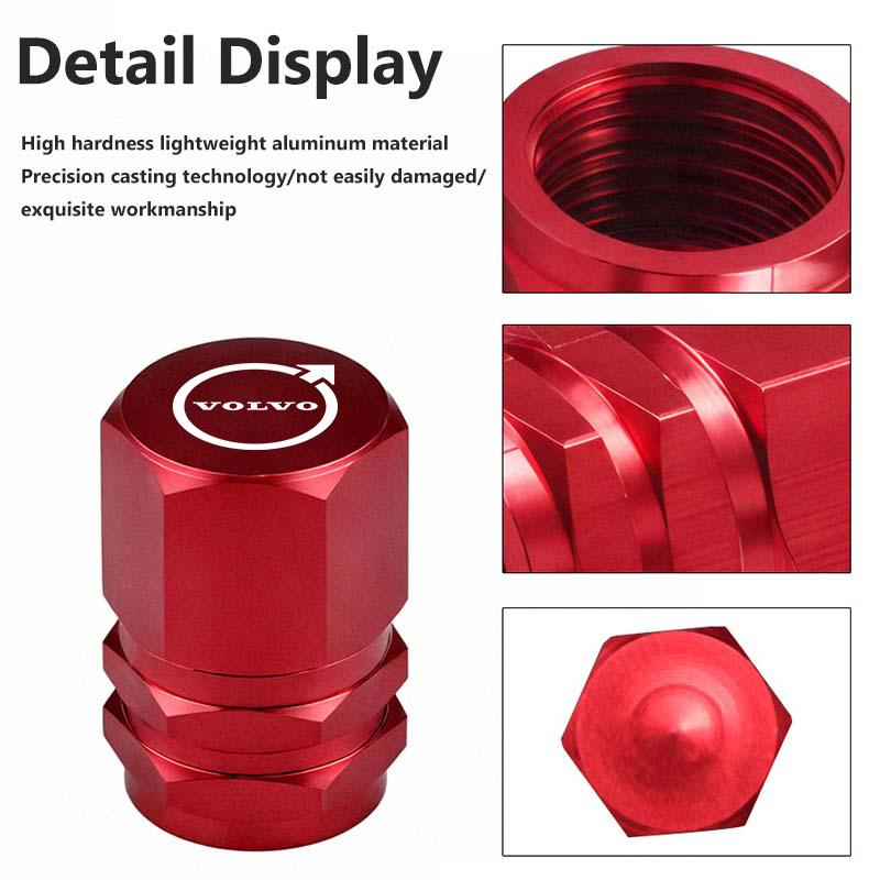 For Volvo Car Badges Metal Wheel Tire Valve Cap Covers Auto Accessories XC90 XC60 C30 S60 C70 XC40 V40 XC70 V70 V60 S80 S90