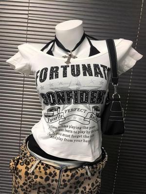 T-shirt Corta American Retro Vintage di Nicchia con Laccetti - Edizione Estiva 2025