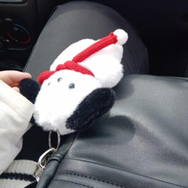 Kawaii Sanrioed Anime Cartoon Series Pochacco Cute Soft Plush Keychain