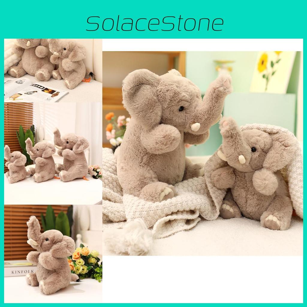 Plush Elephant Realistic Toy Cute Stuffed Animal Companion Ideal For Children And Decoration