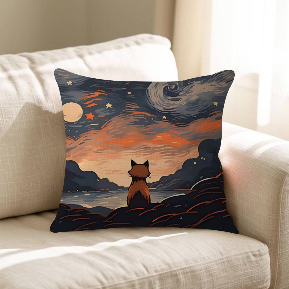 Cute Cartoon Animal Fox 4545cm Cushion Cover Pillow Cover Decor Pillowcase Home Pillowcase For Couch Pillow