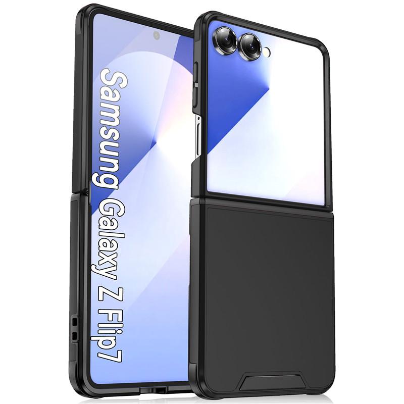 

Premium Heavy Duty Rugged Armor Plain Matte Case for Samsung Galaxy Z Flip 7 FE 6 Shockproof Camera Lens Protective Cover Funda Galaxy Z Flip7 чорний