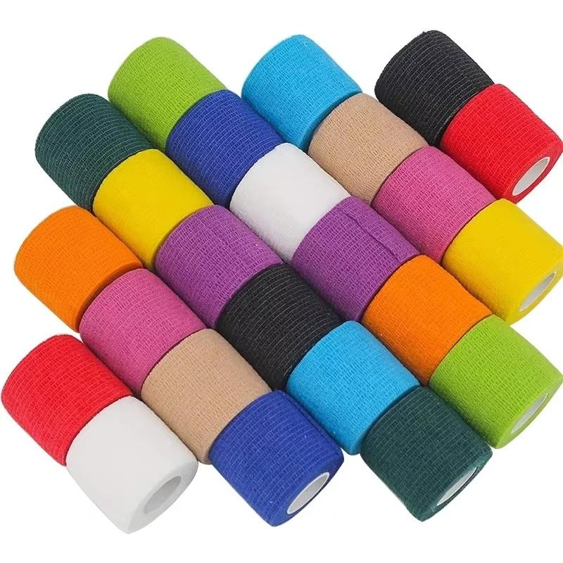 Colorful Self Adhesive Elastic Sports Bandage Wrap Joints Limbs Protection Athletic Injury Tape Compression Strap Medical Gauze