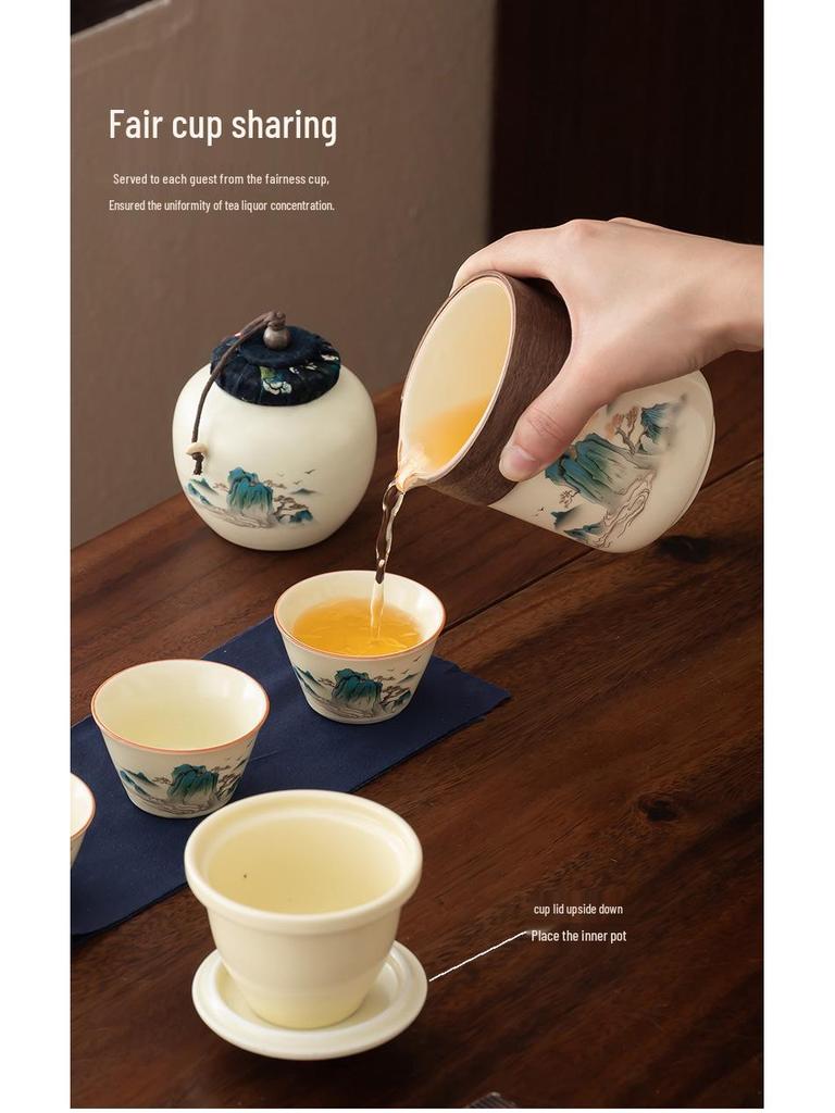 Huangru Portable Kung Fu Tea Set - Compact Travel and Festival Gift