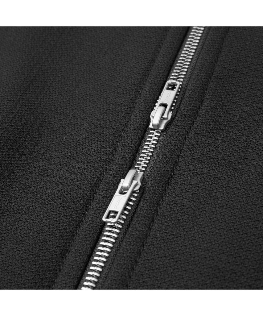 Customellow Black Cotton Tweed Highneck Jacket Cwuas26213Bkx