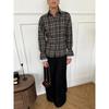 Damen S Vintage Karriertes Langarmhemd Mit Taschen