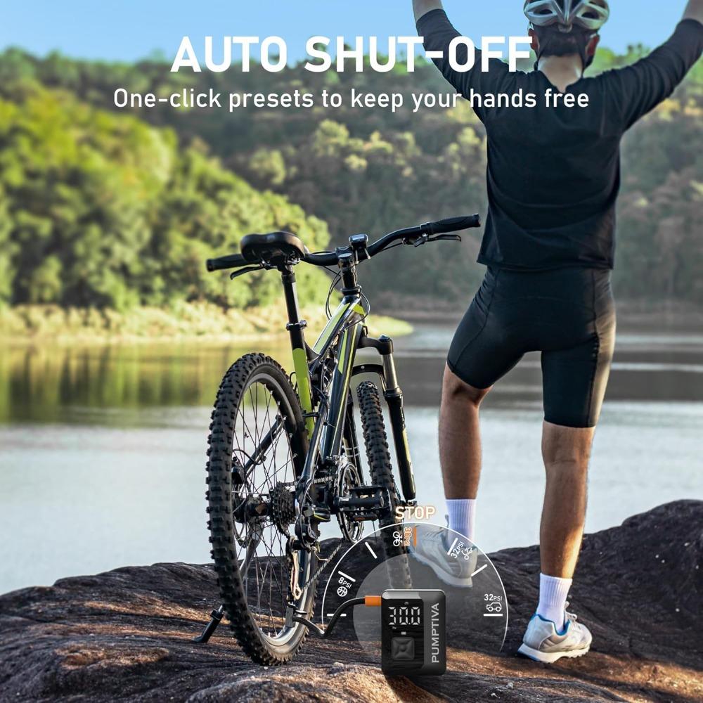 Tire Inflator Portable Air Compressor,150 PSI Portable Electric Bike Pump Auto Shut-Off Cordless Car Tire Air Pump with Accurate