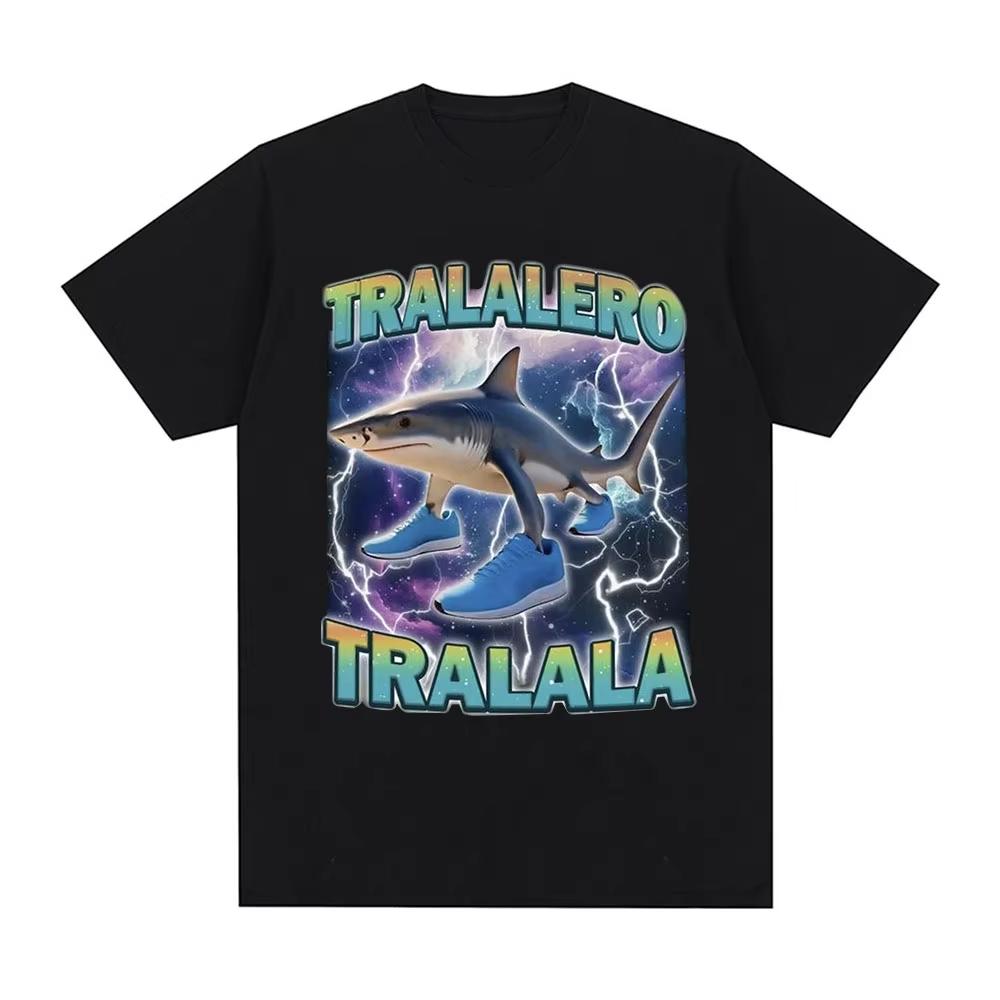 Tralalero Tralala T-Shirt Men's Womens Fashion Graphic Outfit Summer Holiday Trendy Y2K Tops Short Sleeve Saying Tees Streetwear