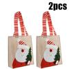 2PCS Christmas Tote Candy Chocolate Storage Bag Apple Bag Christmas Gift Santa Snowman Gift Bag Christmas Supplies