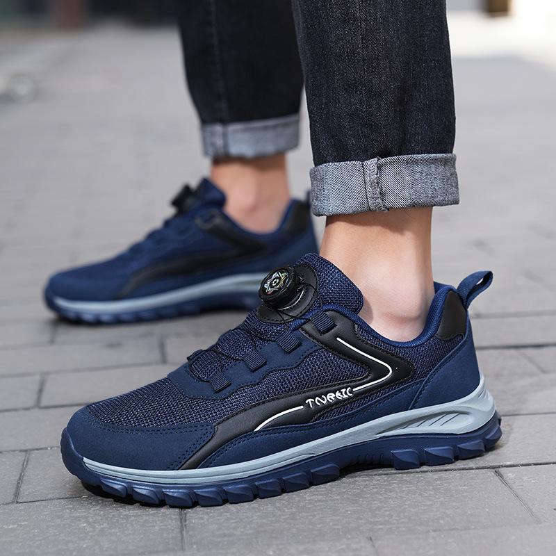 Neue trendige Herrenschuhe und Damenschuhe, verschleißfeste und atmungsaktive Laufschuhe, vielseitige Freizeitschuhe mit drehbarem Knopf