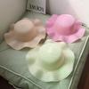 Children's Handmade Wide-Brim Wavy Edge Sunhat with Elastic