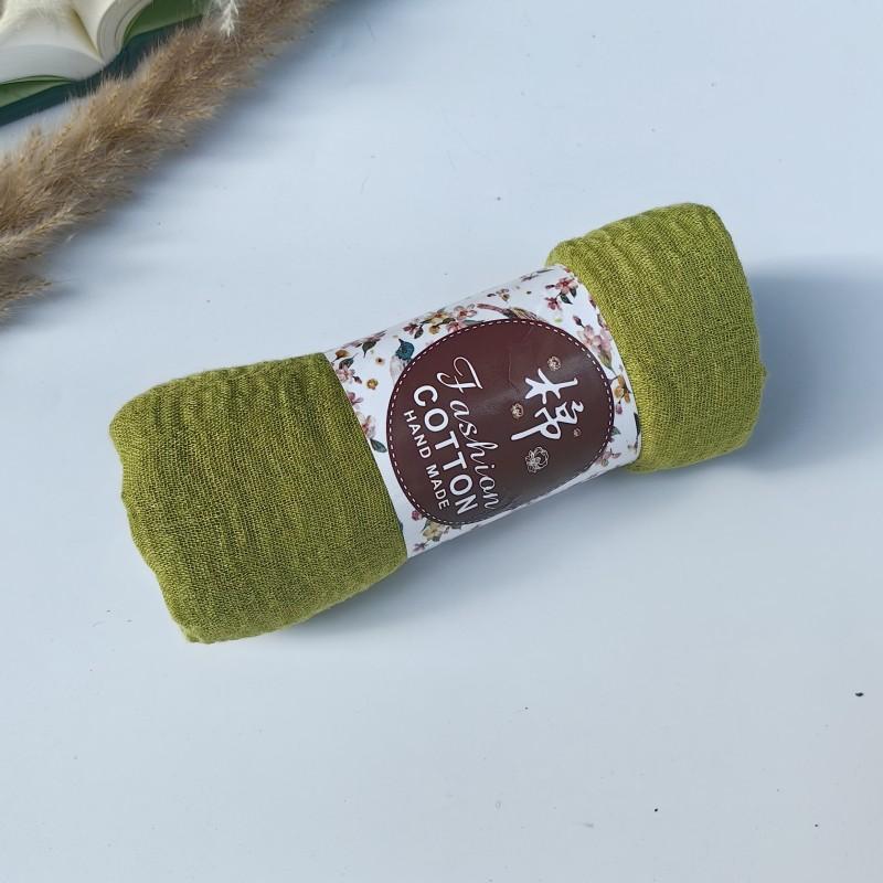 62-122 Colors Crinkle Cotton Underscarf Pleated Pompom Plain Hijab With Tassels Islamic Turban Warp