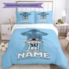 Messi Soccer Jersey Name Personalized Name Bedding Set,Airy Bed Linen for Sports Room Decor,Perfect Teenager Gift,Double Sided Duvet Cover with Pillow