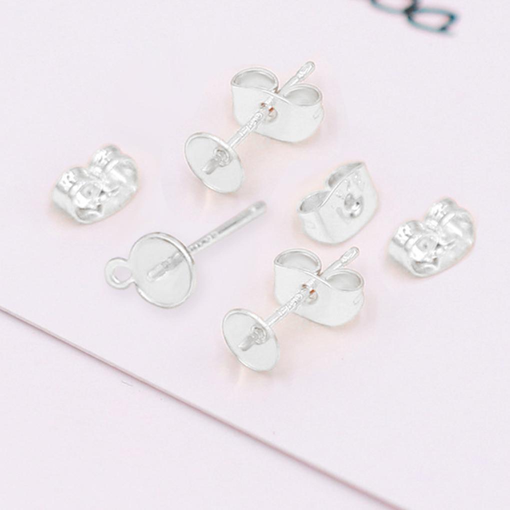 1 Pair Silver Earring Pin Replacement Girls Dangle Earrings Stud Pole Needle DIY Crafting Findings Accessories
