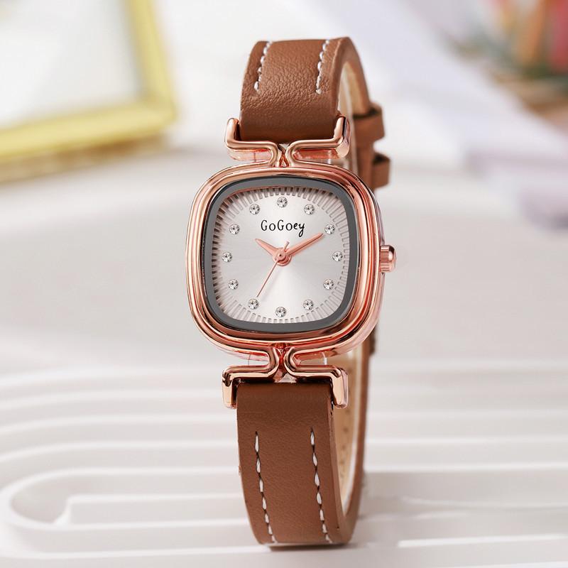Luxury Woman Quartz Watches Leather Strap Small Square Dial Ladies Watch Casual Fashion Versatile Wristwatches Montre Femme
