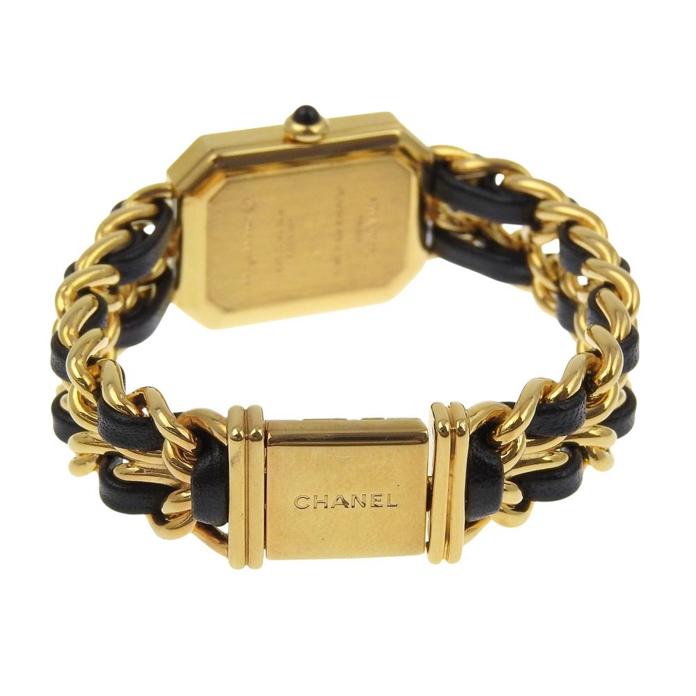 Chanel Premiere S Watches H0001 blackDial Plated Gold/leather Quartz Analog Display Women Used