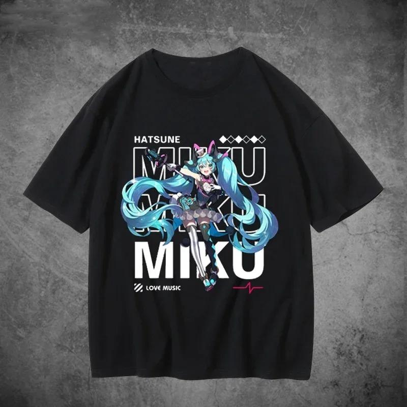 Hatsune Miku Y2k Top Fashion New Women s Men s T-shirts Casual T-shirts Printed Oversized Y2k Various Sizes Street T-shirts Printed 4XL
