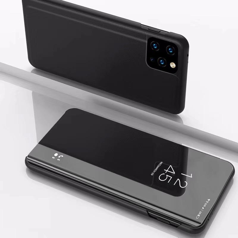 Pouzdro na telefon s plnou ochranou, zrcadlovým flipovým držákem pro iPhone 16 17 Air 15 14 Plus 13 12 11 17 Pro Max 7 8 16E, nárazuvzdorný zadní kryt