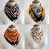 Silk Scarf Neck Tie Small Square Scarf New Women's Cotton Linen High-end Magnetic Buckle Scarf Stylish Elegant Warm Neck Scarf