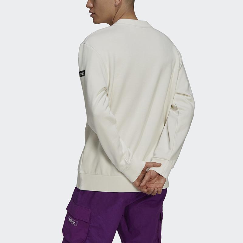 Adidas Originals Trefoil Casual Sports Crewneck Sweatshirt Men Tops Off-White H09108
