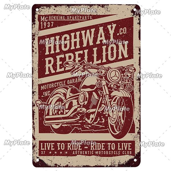 Cafe Racer Metal Sign Vintage Plaque Tin Sign Wall Decor For Garage Club Plate Crafts Ride Biker Poster Motorcycle