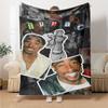 1pc 2PacHip Hop Blanket Soft Lightweight All Season Multi Purpose Throw for Sofa, Bed, Office & Picnics, French Style with Iconic Album Art & Quotes