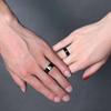 Black Anime Retro Stainless Steel Valkonut Viking Era Symbol Men's Ring Role-playing God's Eye Jewelry Gift