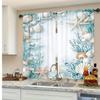 2PCS Digital Printed Curtains, Seashell Starfish Ocean Coastal Beach, Modern Home Decor Style for Living Room Bedroom Decor