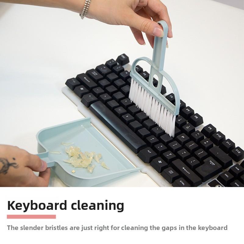 2 IN 1 Desktop Mini Broom and Dustpan Set for Window Gaps and Keyboard Cleaning