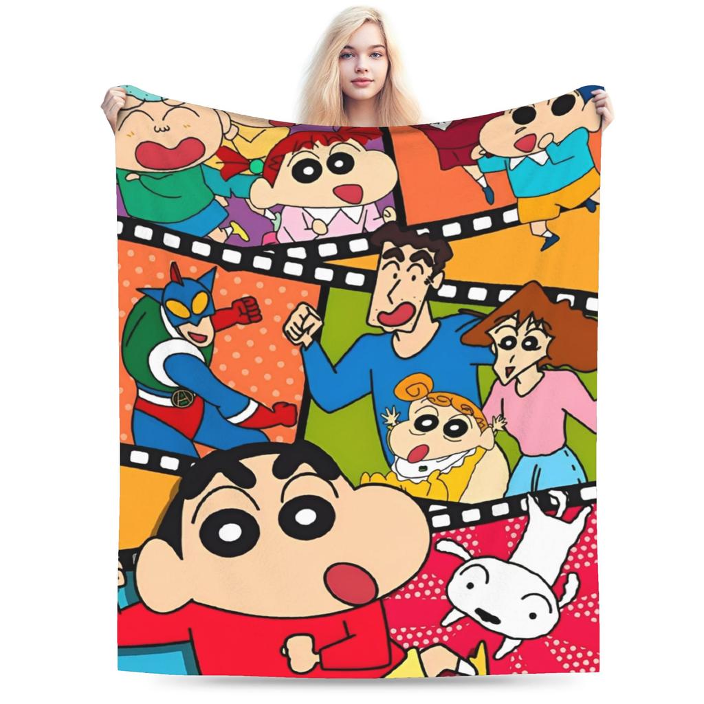 Crayon Shin-chans Cartoon Anime Blanket Warm Cozy Fluffy Throw Blankets for Couch 50x60 Inch Multiple Sizes Rug Piece