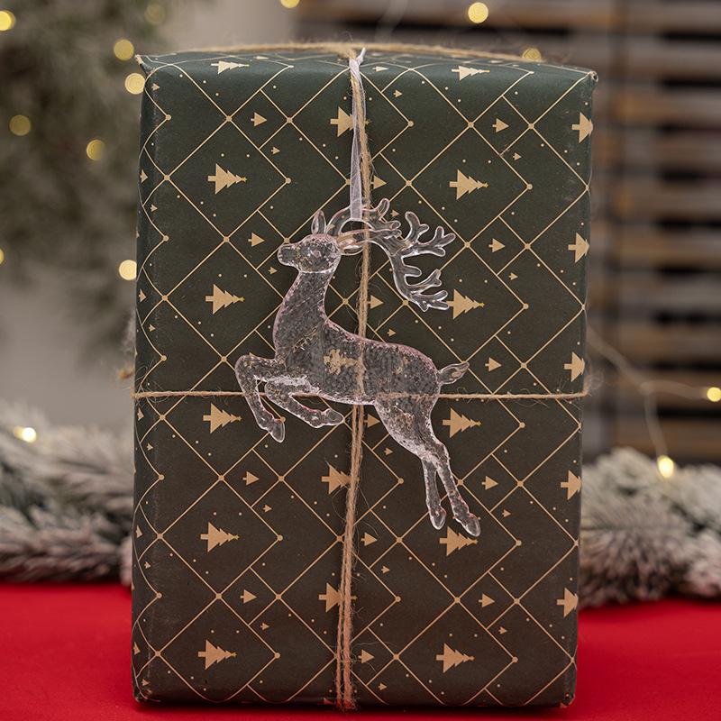 1/3PC Christmas Tree Decoration Items Elk Transparent Acrylic Tree Hanging Christmas Deer Xmas Tree Christmas Decor Home Party