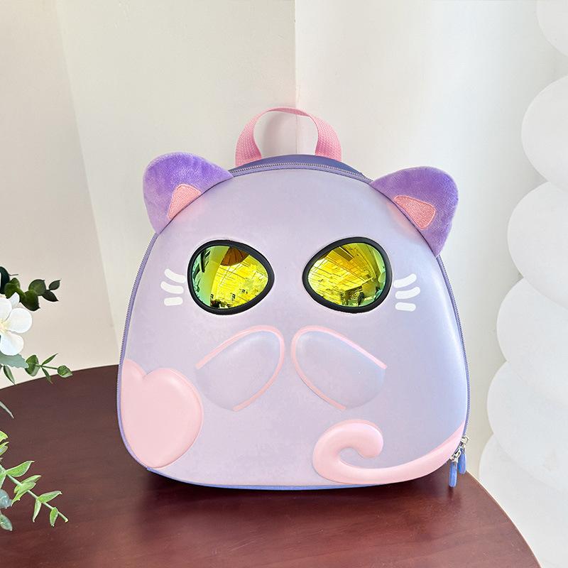 

Школьные сумкиДетский маленький милый рюкзак с котенком в солнцезащитных очках новый рюкзак-яичная скорлупа детский рюкзак тренд фиолетовый