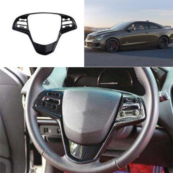 13-2019 Carbon Fiber Steering Wheel For Cadillac ATS-V ATS Button Panel Trim