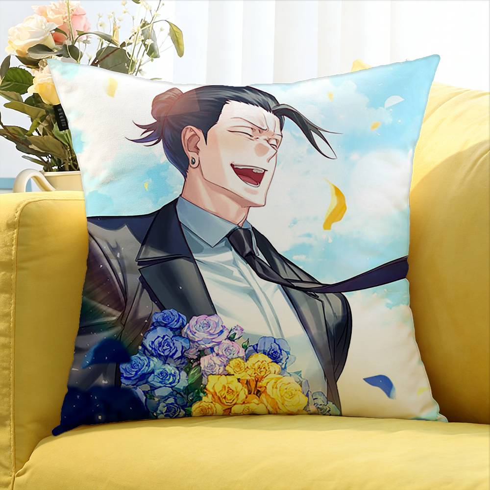 Geto Suguru Various Sizes Square Pillow Case For Car Home Bedchamber Decor