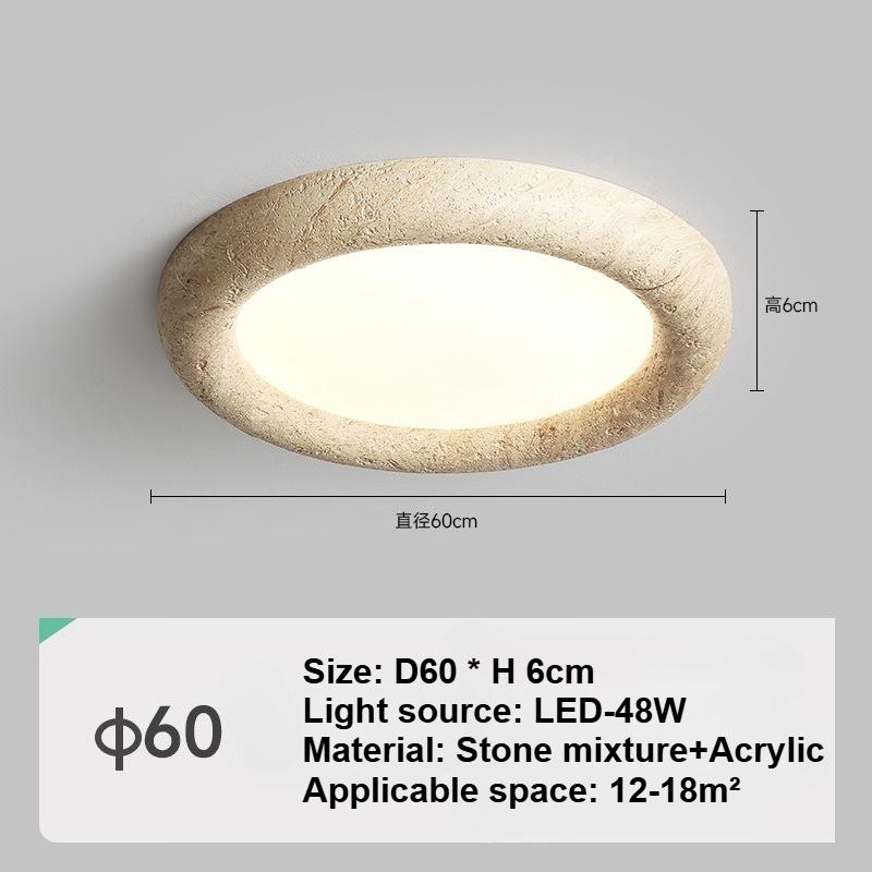 Natural Yellow Lime Hua LED Ceiling Light Creative Circular Light Wabi Sabi Ceiling Light  Dining Room Bedroom Decoration