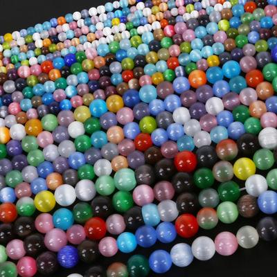 Mix Color High Quality Cat Eye Beads Smooth Round Beads For Jewelry Making DIY Bracelet Necklace Earring