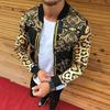 Men Coat Print All Match Round Neck Long Sleeve Leopard Jacket Fashion Clothing